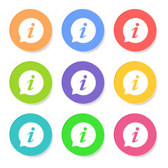 Information Icon vector illustration in flat style isolated on white background. Speech symbol for web site design, logo, app, ui.