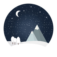 Obraz premium Winter night landscape.