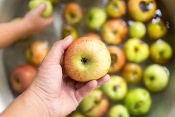 apple in a man's hand