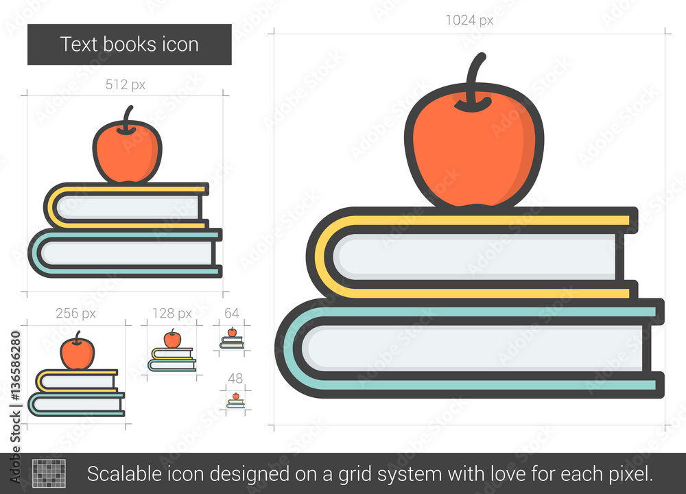 Poster text books line icon.