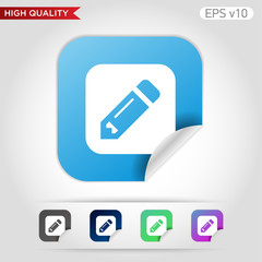 Edit icon. Button with pencil icon. Modern UI vector.