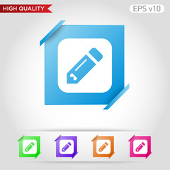 Pencil or edit icon. Button with pencil icon. Modern UI vector.