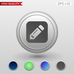 Pencil or edit icon. Button with pencil icon. Modern UI vector.