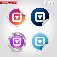 Down arrow icon. Button with down arrow icon. Modern UI vector.