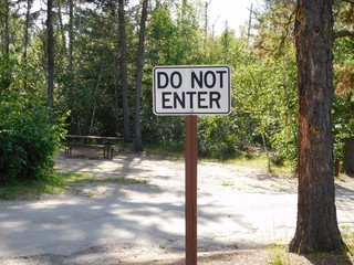 Do Not Enter Sign at a Campground