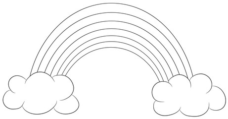 Regenbogen mit Wolken Vektor-Illustration