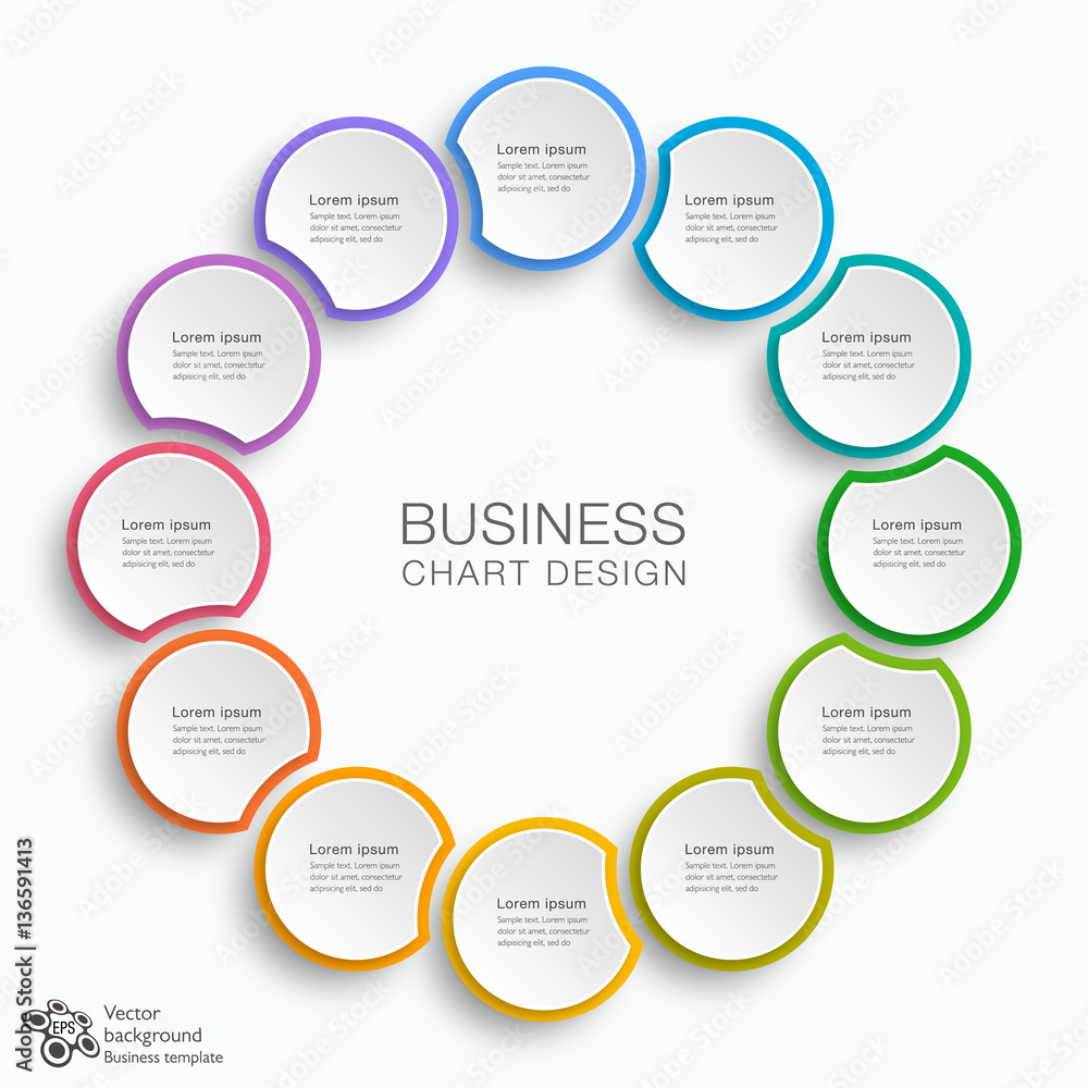 Canvas Prints business chart design 12-step #vector graphic