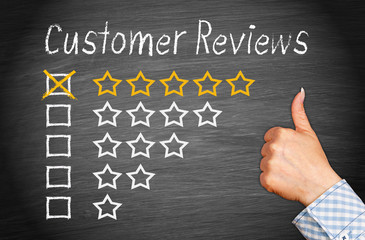 Customer Reviews - Five Stars with thumb up