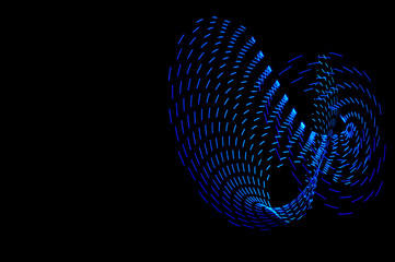 Light painting. Abstract, futuristic, colorful long exposure, bl