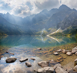Naklejka premium High Tatras - The lake Morskie Oko and Rysy, Mengusovske and other peaks.
