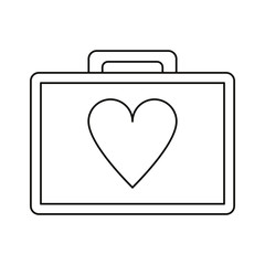 first aid kit emergency heart care thin line vector illustration eps 10