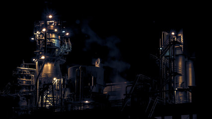 Industrial plant at night