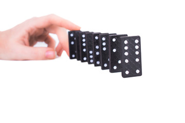 hand stop a dominoes
