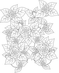 Floral pattern for coloring books.