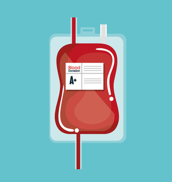 Blood Donation Bag Icon Vector Illustration Design