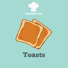 Bread toasts color icon. Cartoon style for web and mobile design