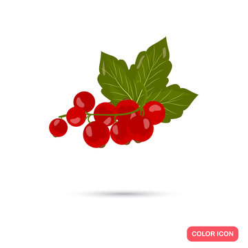 Red currant color icon. Cartoon style for web and mobile design
