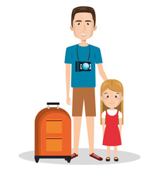 family members on vacations vector illustration design