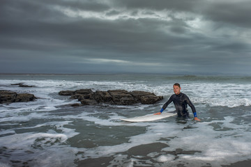 Surfer Returning from Ocean