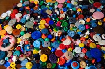 Fototapeta na wymiar Plastic buttons, Colorful buttons background, Buttons close up,