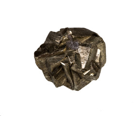 Pyrite Crystal isolated on a white background
