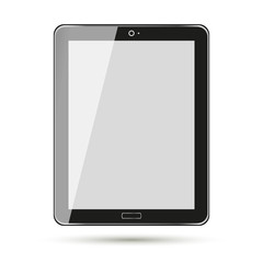 Modern touchscreen tablet smartphone isolated on light background. vector