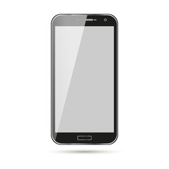 Modern touchscreen cellphone tablet smartphone isolated on light background. vector