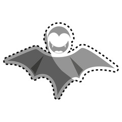 bat halloween card icon vector illustration design
