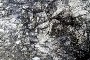 snow crystals under ice