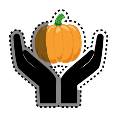 halloween pumpkin card icon vector illustration design