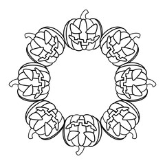 Obraz premium halloween pumpkin card icon vector illustration design