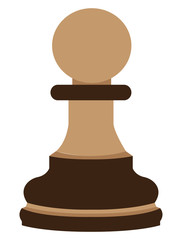 Isolated pawn piece on a white background, Vector illustration