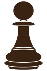Isolated pawn piece on a white background, Vector illustration