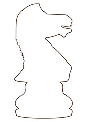 Isolated knight piece outline on a white background, Vector illustration
