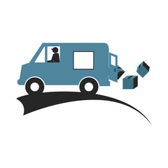van delivery vehicle isolated icon vector illustration design