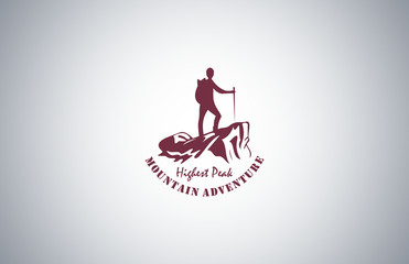 highest peak mountain adventure logo