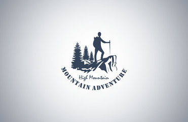 high mountain adventure vector logo