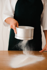 Chef preparing dough - cooking process