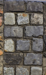old wall of granite stones