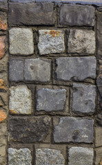 old wall of granite stones