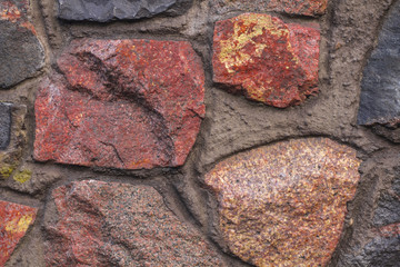 old wall of granite stones