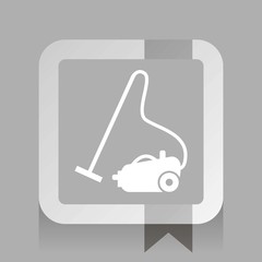 a vacuum cleaner. white vector icon