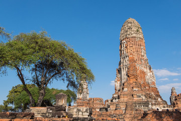 Old main pagoda in Wat Phra ram, the historical Park of Ayutthay