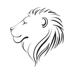 Isolated lions head, vector illustration. Lion's profile.