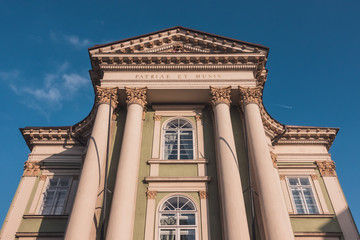 Facade of Estates Theater in Prague