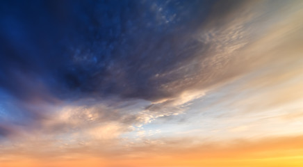 dark clouds at sunset