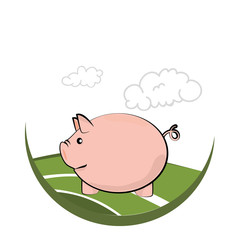 piggy animal farm icon vector illustration design