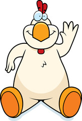 Cartoon Chicken Sitting