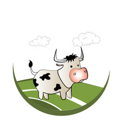 cow animal farm icon vector illustration design