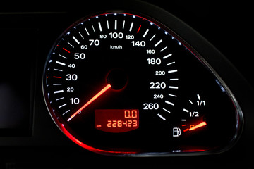 speedometr on a car dashboard